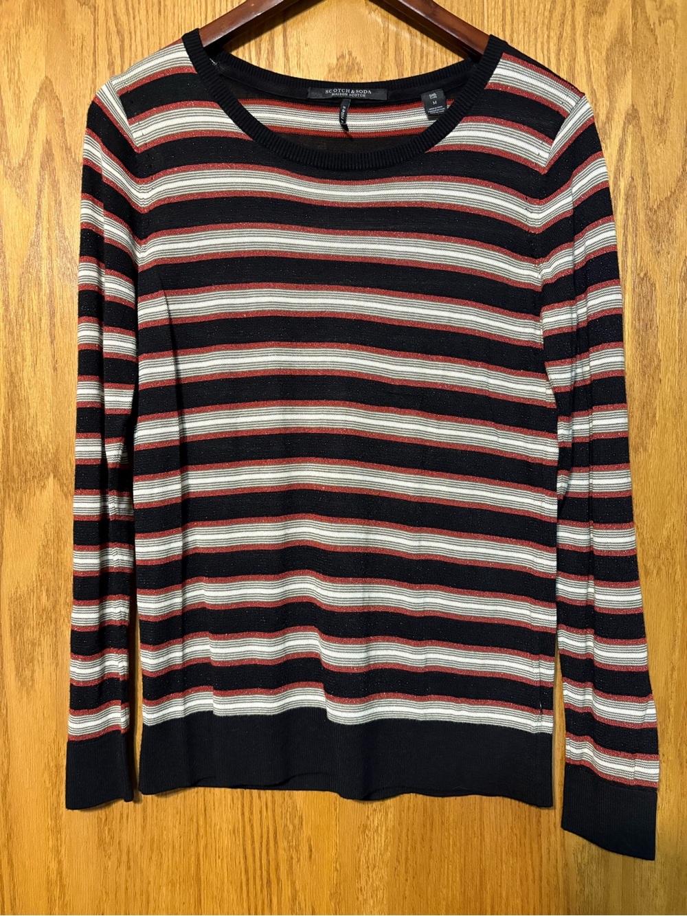 Scotch & Soda Maison Scotch Striped Metallic Knit Sweater